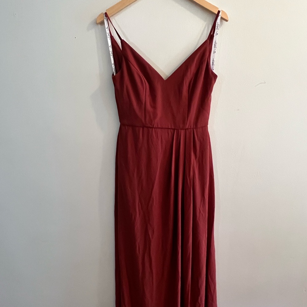 Elegant Terracota Spaghetti Strap Dress